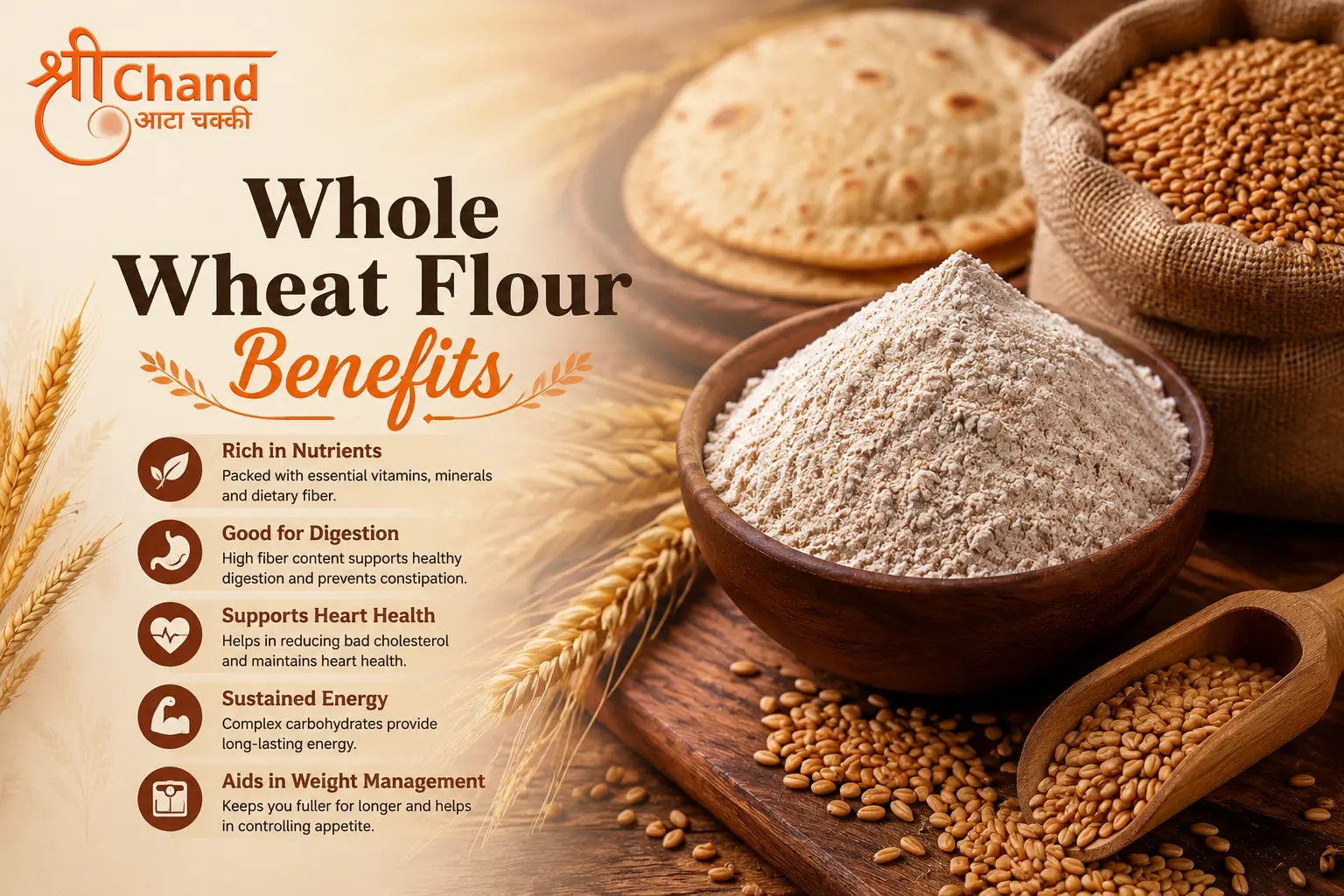 Whole Wheat Flour Benefits: Nutrition, Health & Daily Uses
